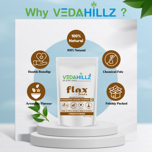 Vedahillz Flax Seeds for Holistic Health Made from Fresh Handpicked Flax Seeds